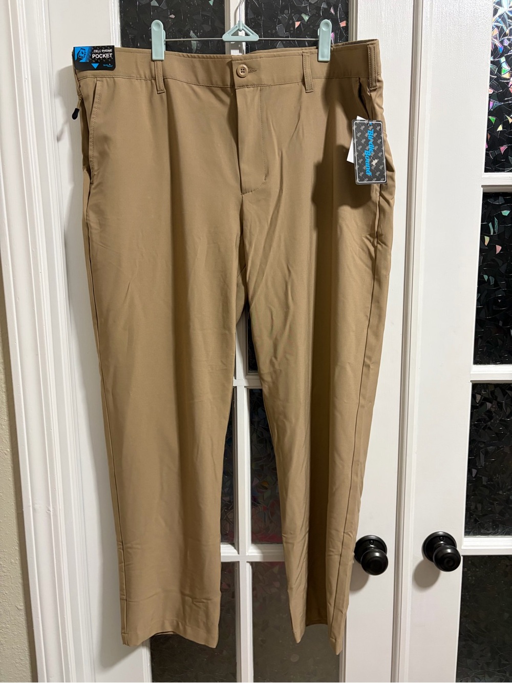 Birdie Bound Golf Pants NWT Tan Men's 40x30 Performance Stretch Golf Trousers